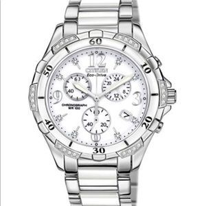 Citizen Eco-Drive diamond & stainless steel watch